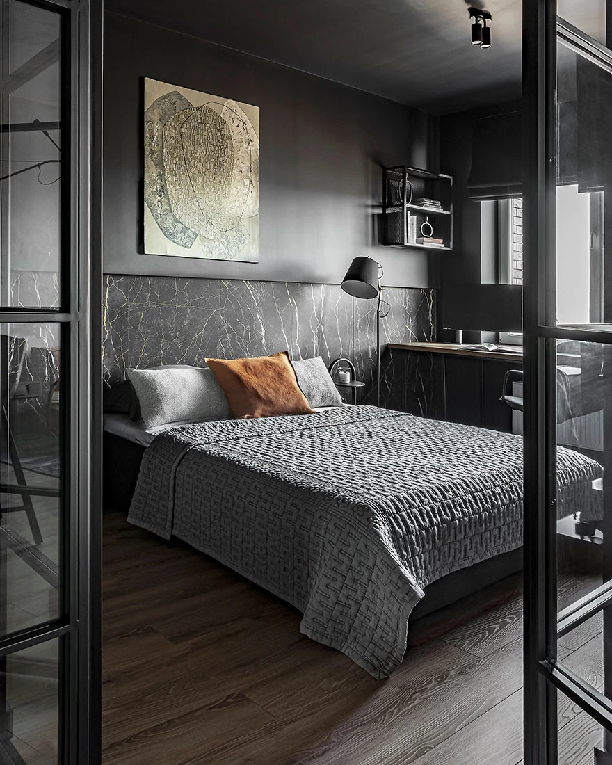 chambre deux-pièces design 42m2