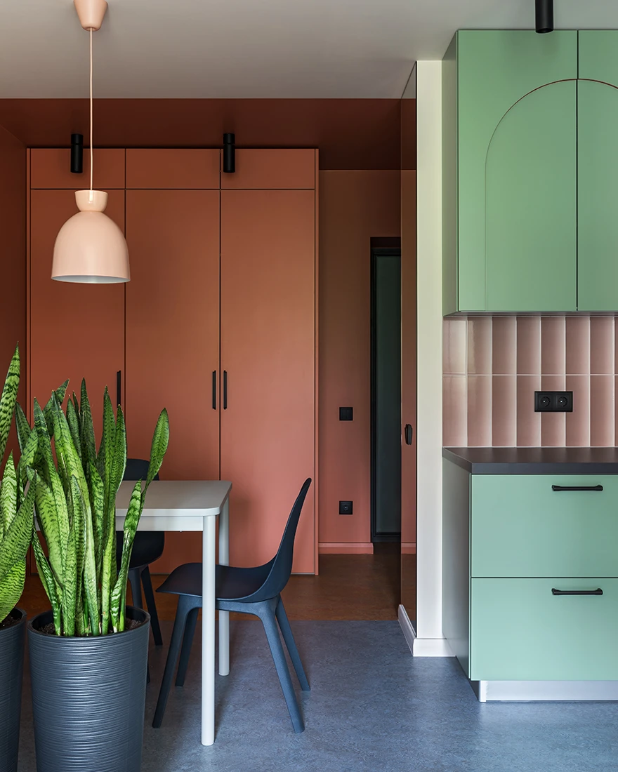 cuisine et salle à manger appartement 36m2 color block cuisine et salle à manger appartement 36m2 color block