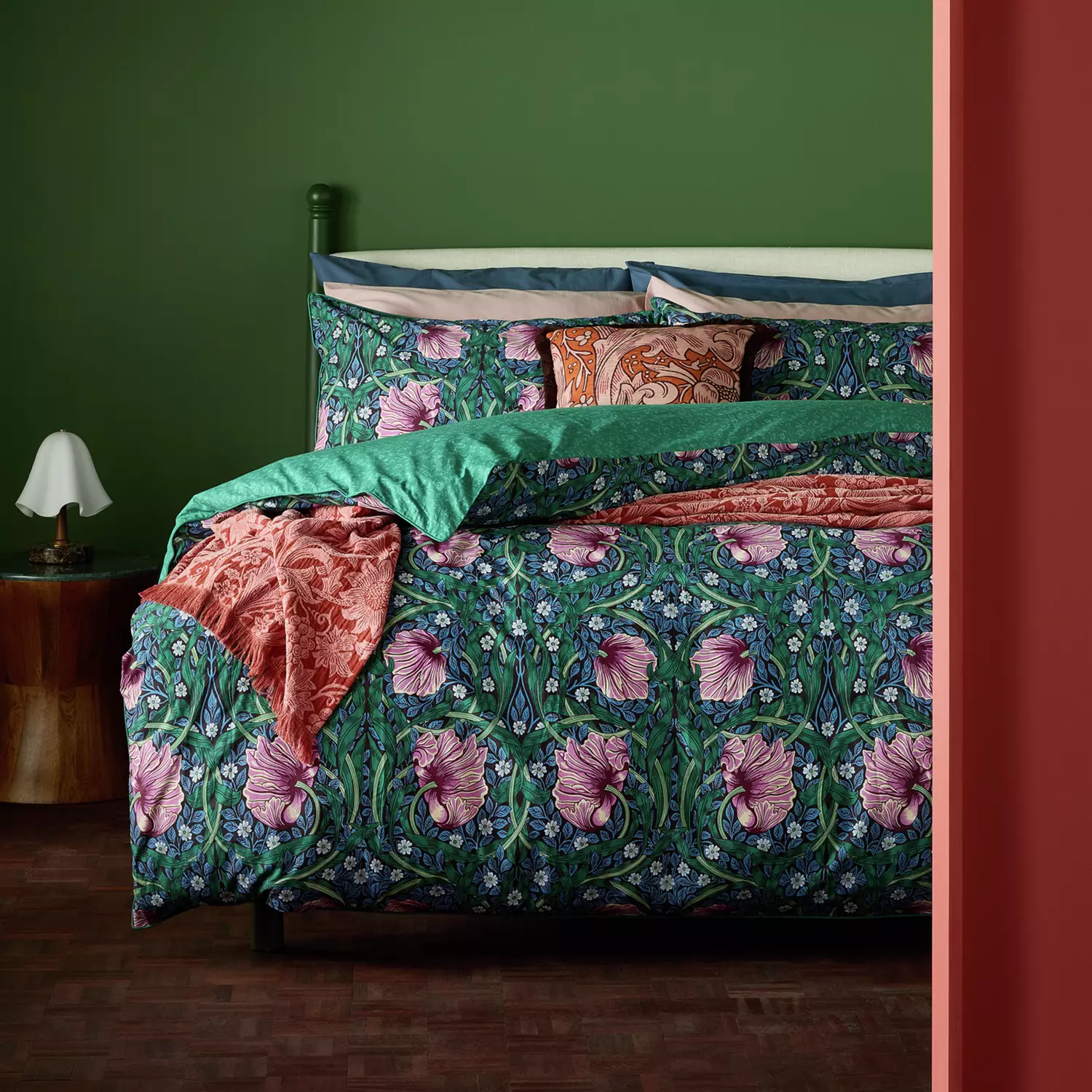 chambre linge de lit William Morris
