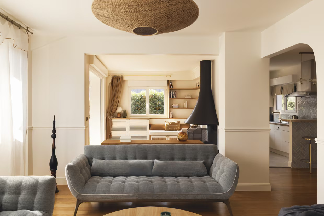 salon avec cheminée décoration contemporaine