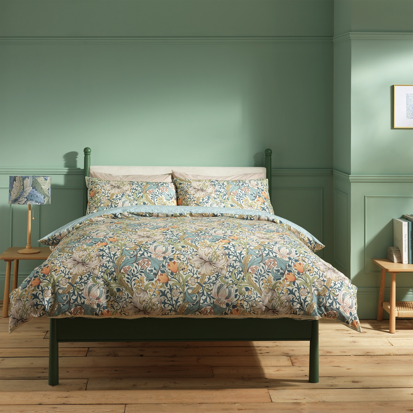 chambre murs verts