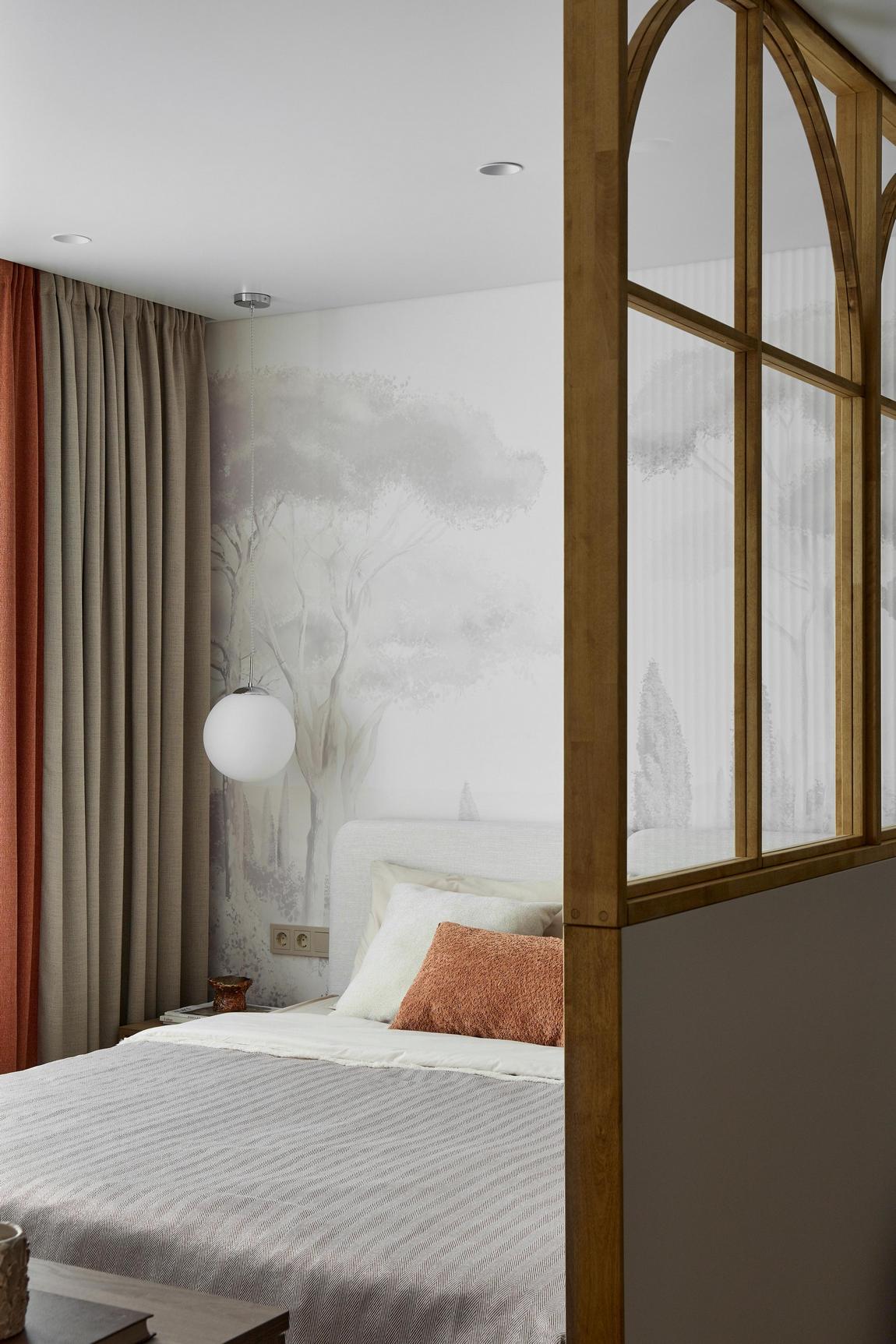 chambre studio 42m2 transformé en deux-pièces avec verrière bois