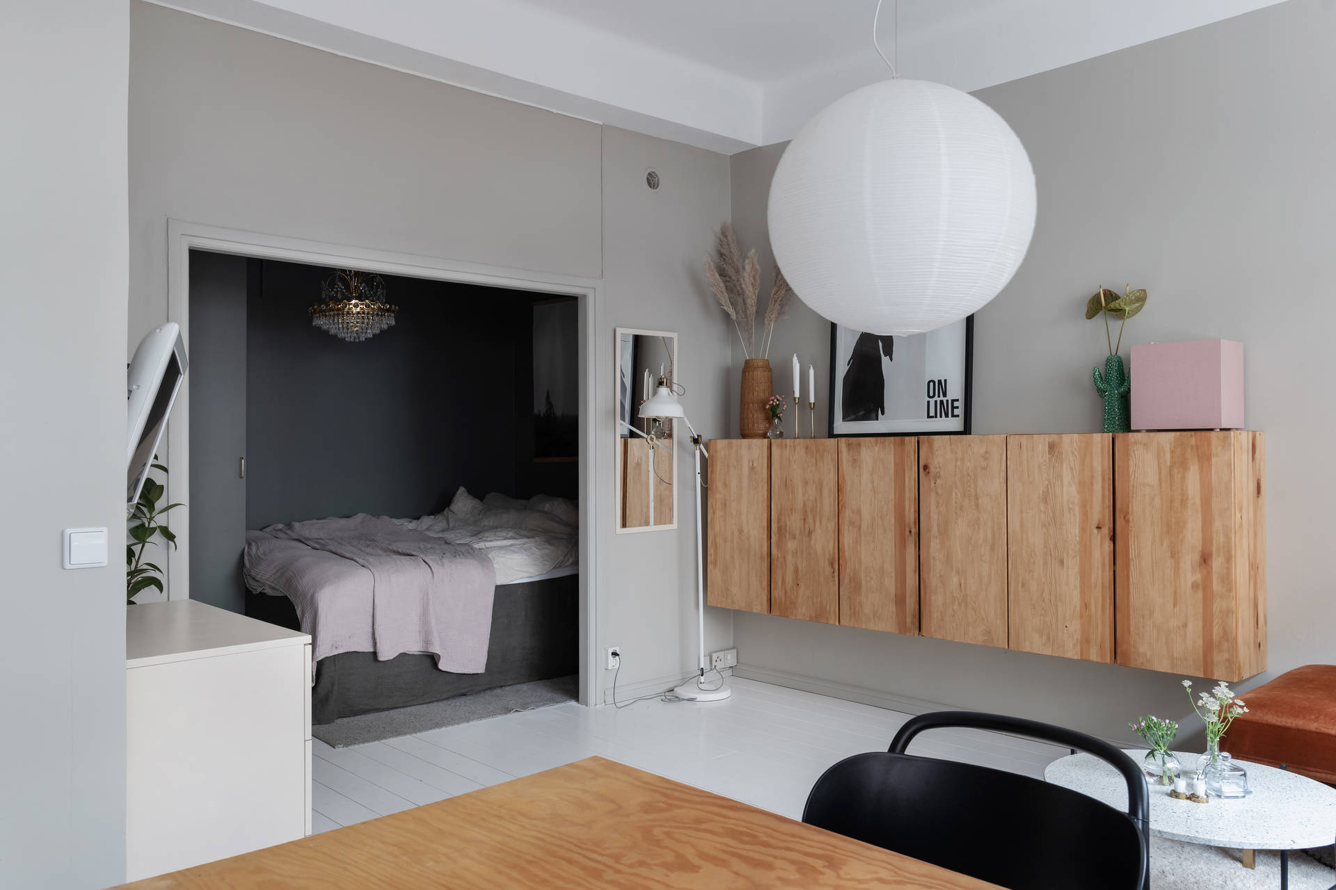 salon et chambre en alcôve petit appartement décoration scandinave salon et chambre en alcôve petit appartement décoration scandinave