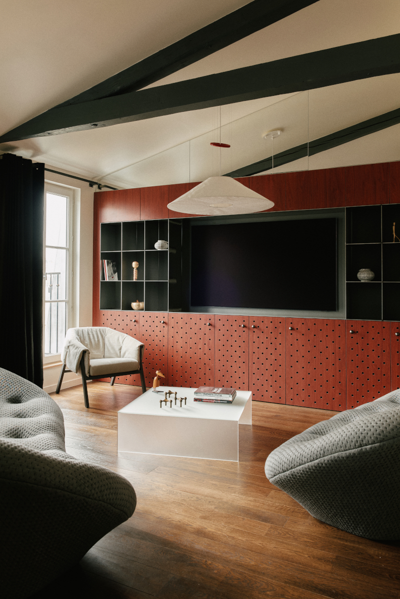 salon décoration contemporaine appartement Paris Photo : © Oracle Paris