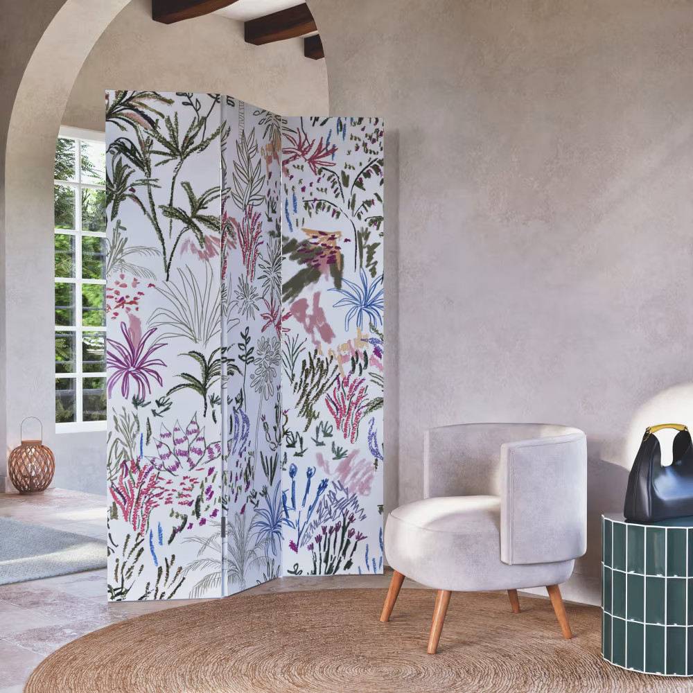 paravent motif floral nouveautés Maisons du Monde 2026 pour le printemps/été paravent motif floral nouveautés Maisons du Monde 2026 pour le printemps/été