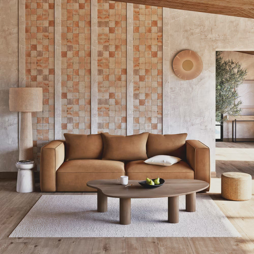 canapé velours ocre nouveautés Maisons du Monde 2026 pour le printemps/été canapé velours ocre nouveautés Maisons du Monde 2026 pour le printemps/été