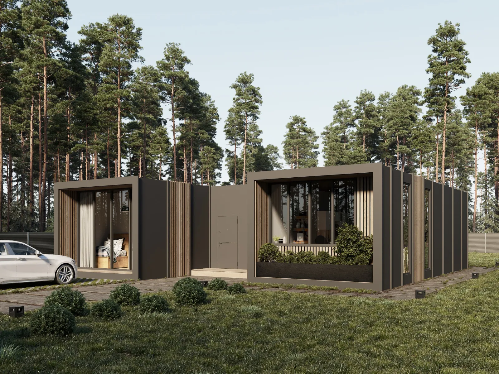 maison de 88m2 préfabriquée en bois modèle Helsinki de Ilumhouse maison de 88m2 préfabriquée en bois modèle Helsinki de Ilumhouse