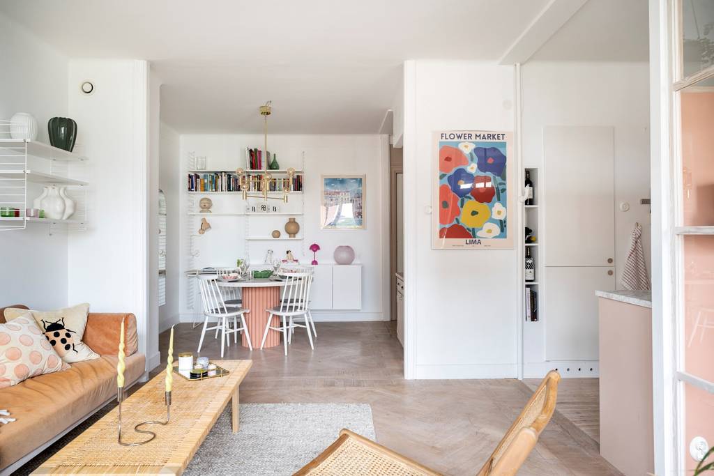 salon et salle à manger décoration scandinave studio 48m2