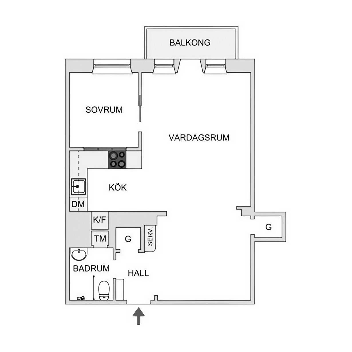 plan studio 48m2