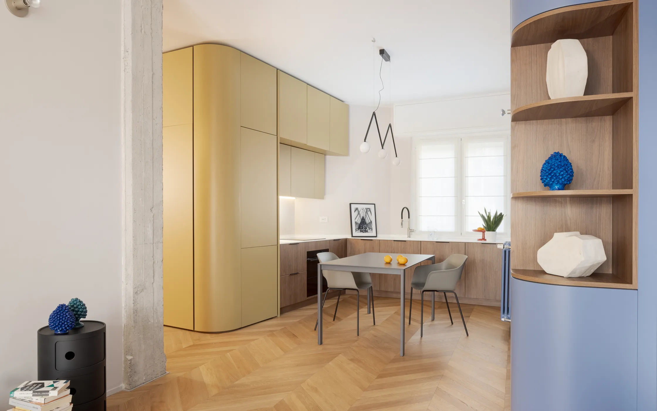 salle à manger et cuisine décoration design colorée appartement Milan salle à manger et cuisine décoration design colorée appartement Milan