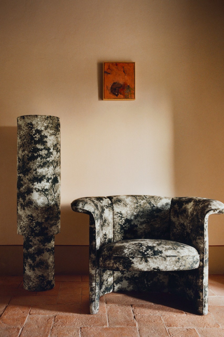 fauteuil tissu marbre nouvelle collection printemps H&M HOME 2026 fauteuil tissu marbre nouvelle collection printemps H&M HOME 2026
