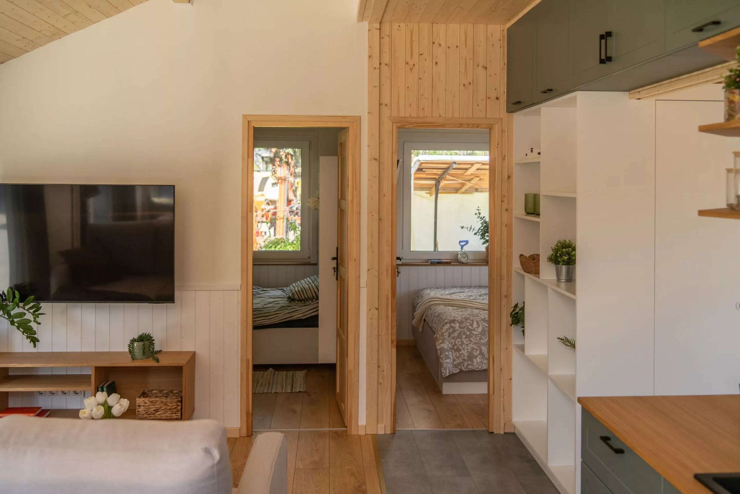 salon et chambres petite maison 41m2 livrable en Europe Evergreen par Vagabond Haven salon et chambres petite maison 41m2 livrable en Europe Evergreen par Vagabond Haven
