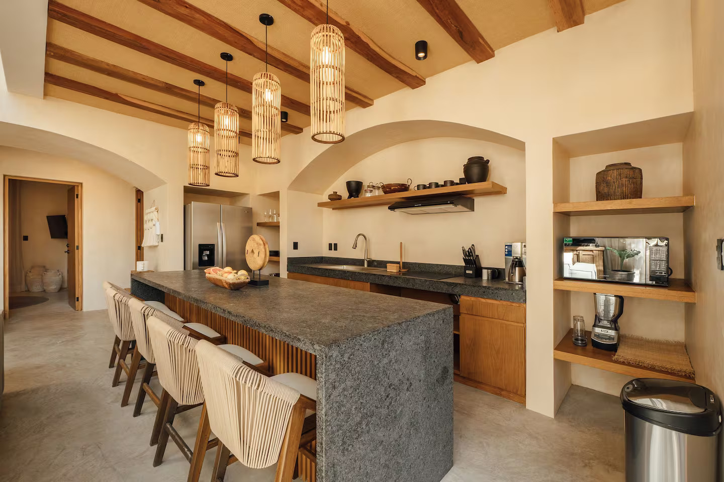 cuisine décoration contemporaine maison avec piscine Tulum cuisine décoration contemporaine maison avec piscine Tulum