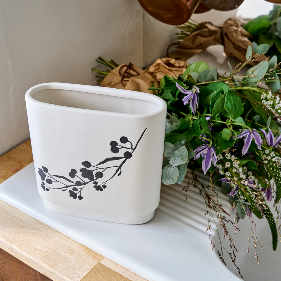 vase blanc et noir design vase blanc et noir design