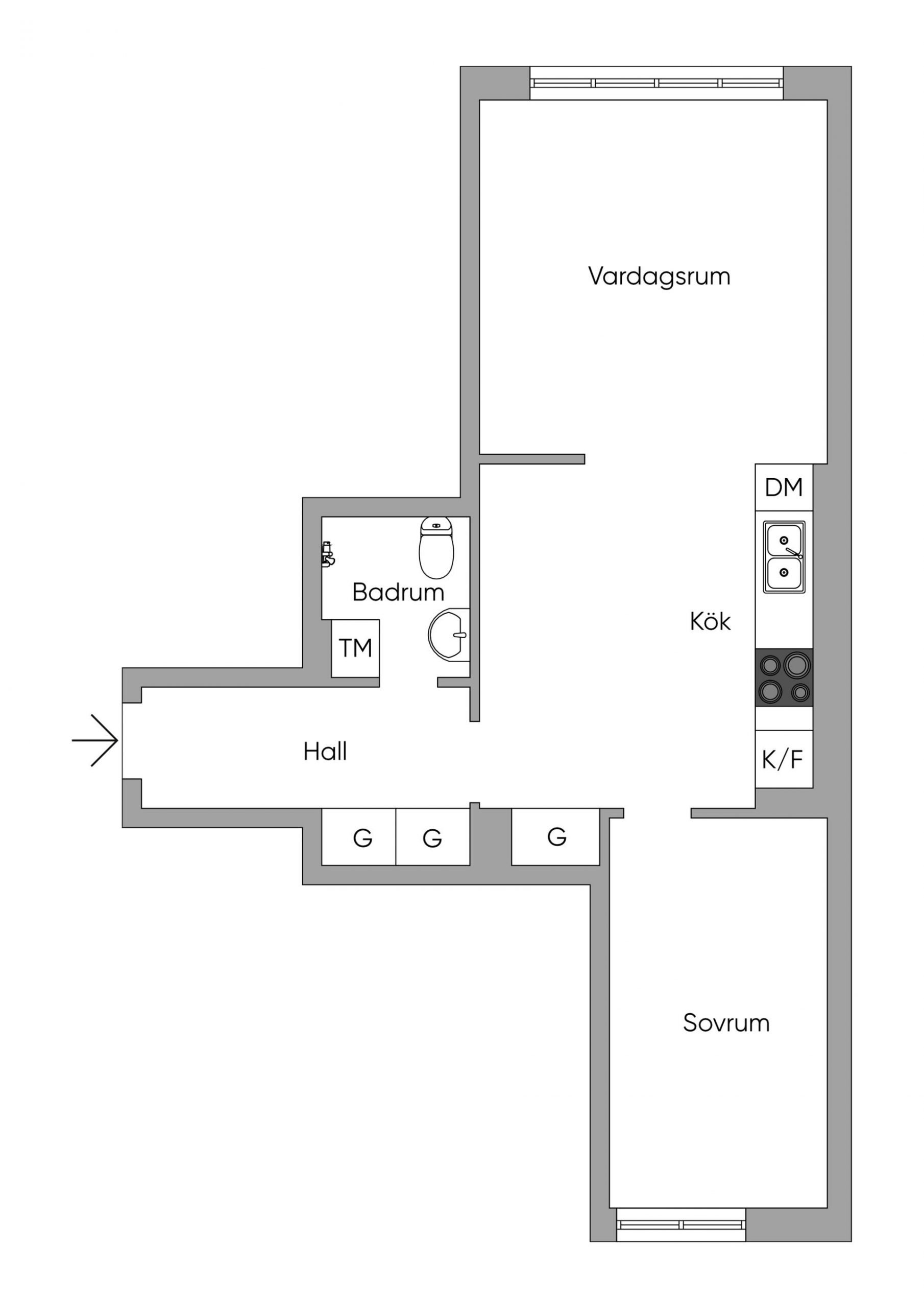 plan deux-pièces vintage de 44m2 style scandinave mid-century plan deux-pièces vintage de 44m2 style scandinave mid-century