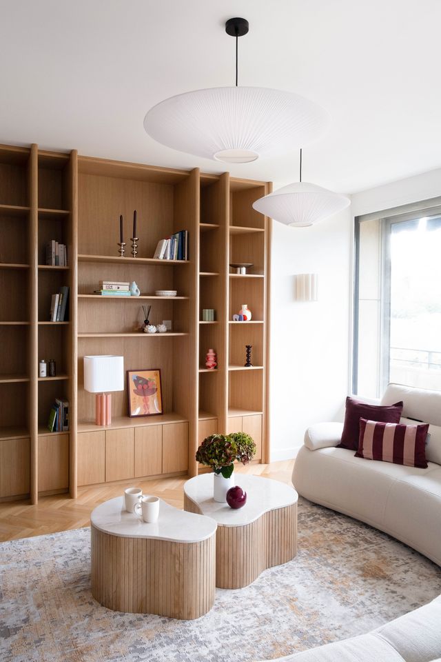 salon décoration contemporaine appartement rénové à Lyon par Studio Castille photo : ©Lopin.communication