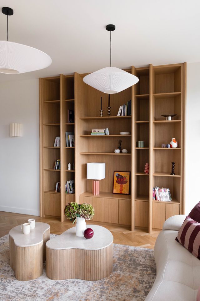 salon décoration contemporaine appartement rénové à Lyon par Studio Castille photo : ©Lopin.communication