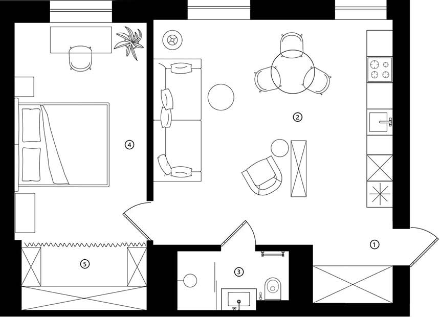 plan deux-pièces 53m2 plan deux-pièces 53m2