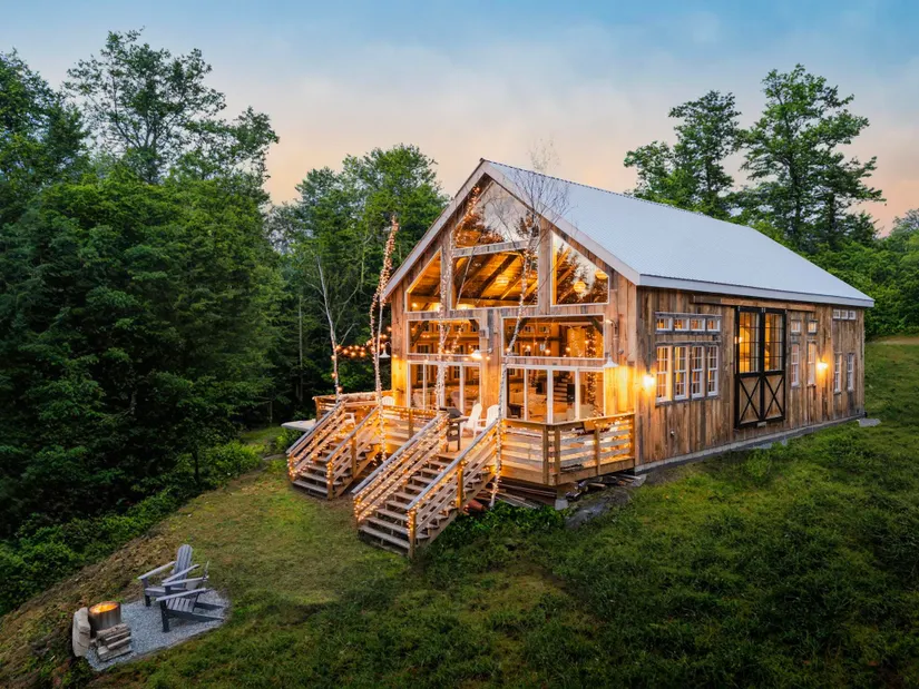 maison en vieux bois recyclé Vermont maison en vieux bois recyclé Vermont