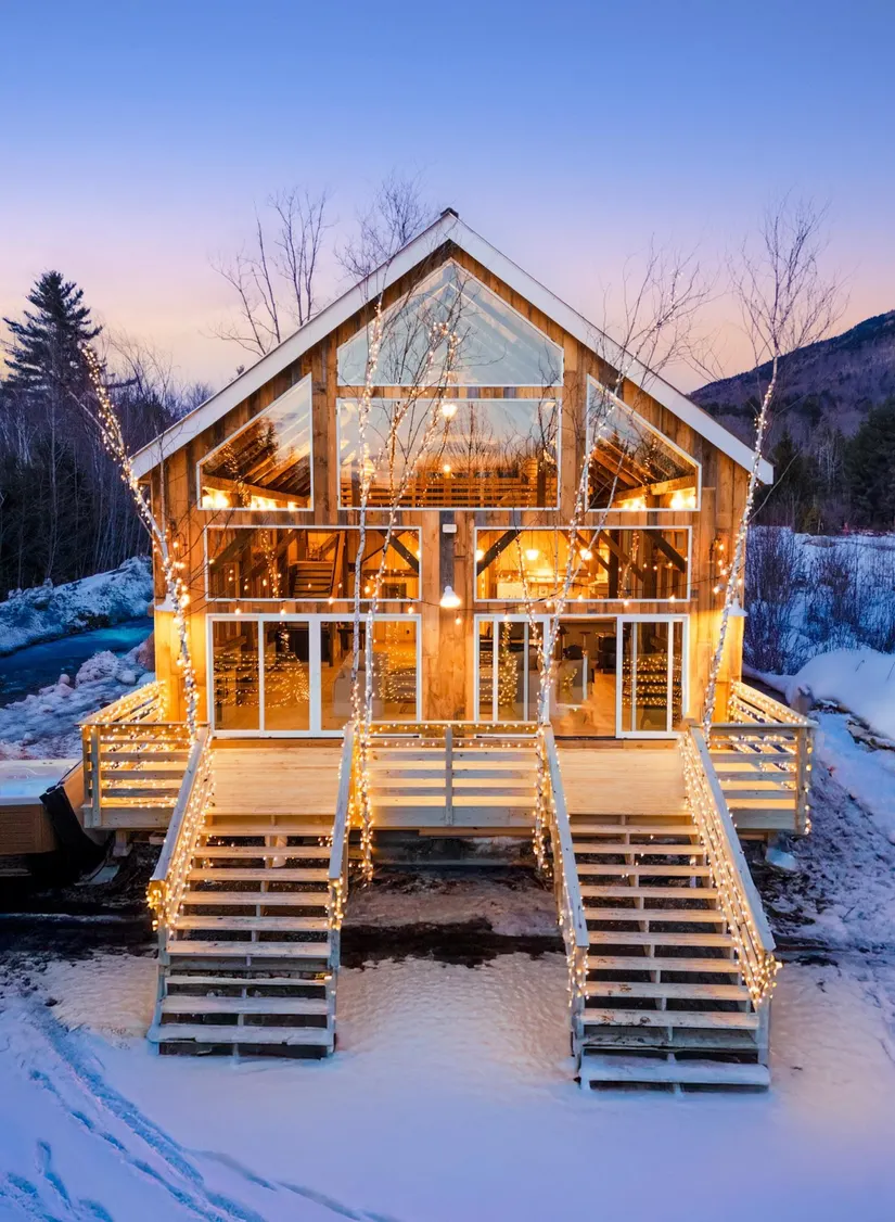 maison en vieux bois recyclé Vermont décoration rustique maison en vieux bois recyclé Vermont décoration rustique