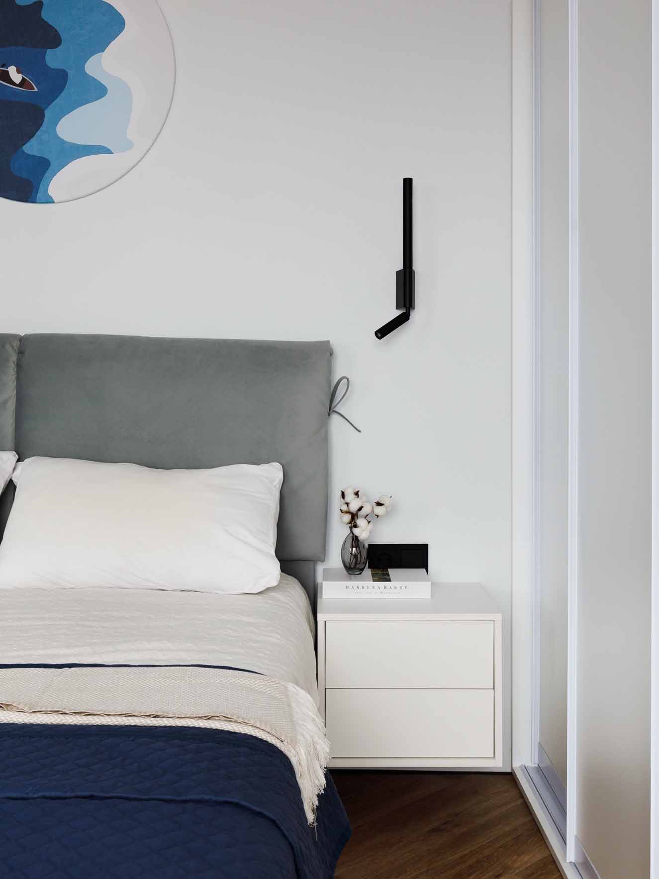 chambre moderne grise studio 27m2