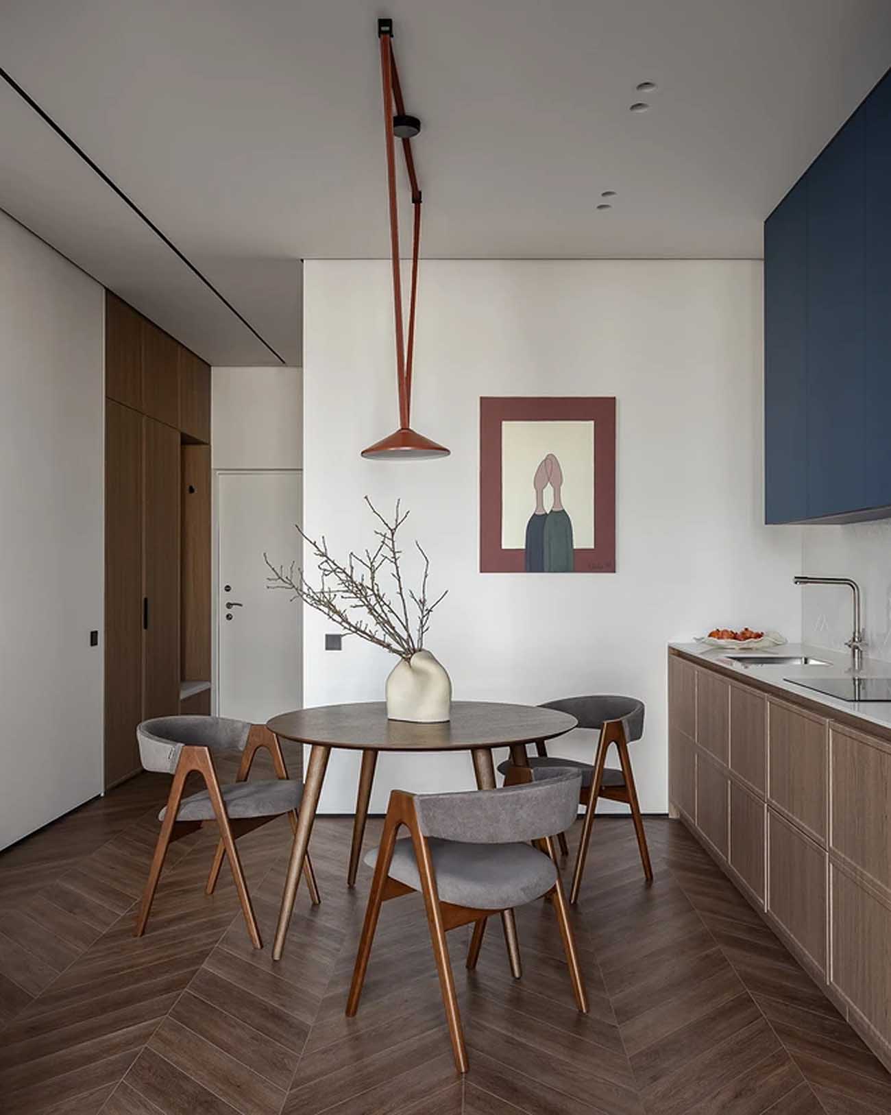 entrée cuisine et salle à manger grand studio 47m2 avec dressing décoration contemporaine entrée cuisine et salle à manger grand studio 47m2 avec dressing décoration contemporaine