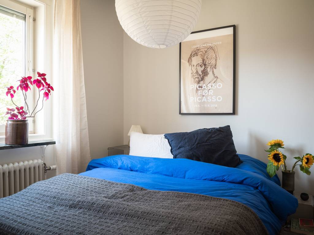 chambre appartement 44m2 décoration mid-century modern