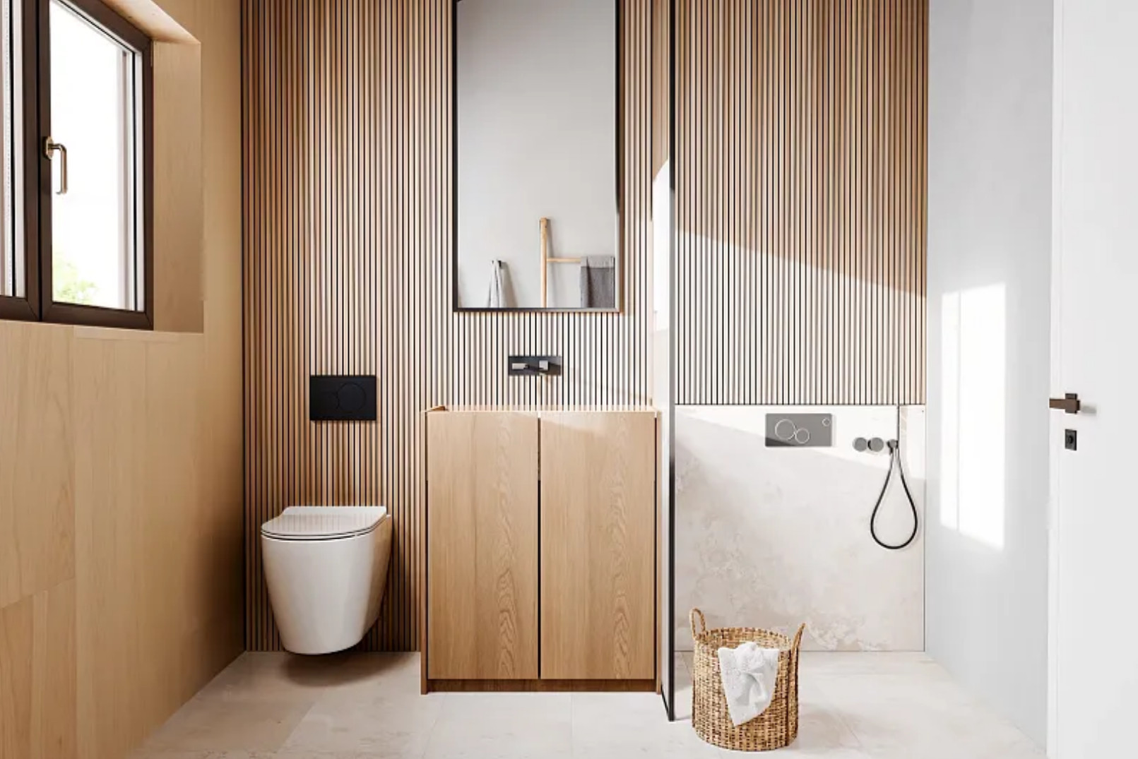 salle de bain design décoration naturelle maison française en bois 113m2 CHALET PRO Modèle NYONS salle de bain design décoration naturelle maison française en bois 113m2 CHALET PRO Modèle NYONS