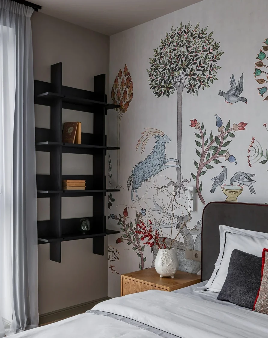 chambre avec papier-peint médiéval appartement décoration vintage chambre avec papier-peint médiéval appartement décoration vintage