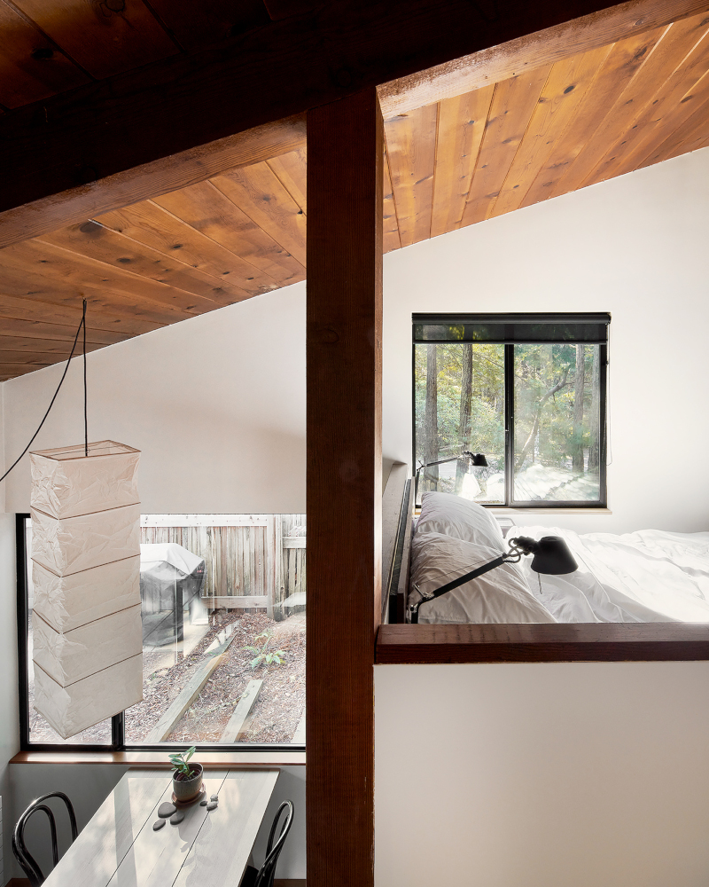 chambre sur mezzanine maison en bois Mini-Mod n°3 à Sea Ranch