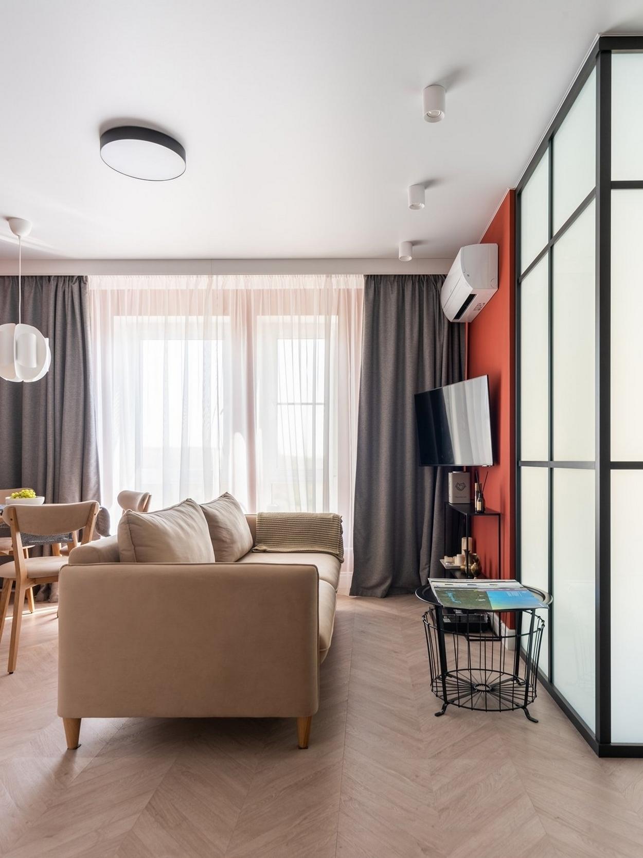 salon avec verrière et salle à manger appartement moderne 32m2 salon avec verrière et salle à manger appartement moderne 32m2