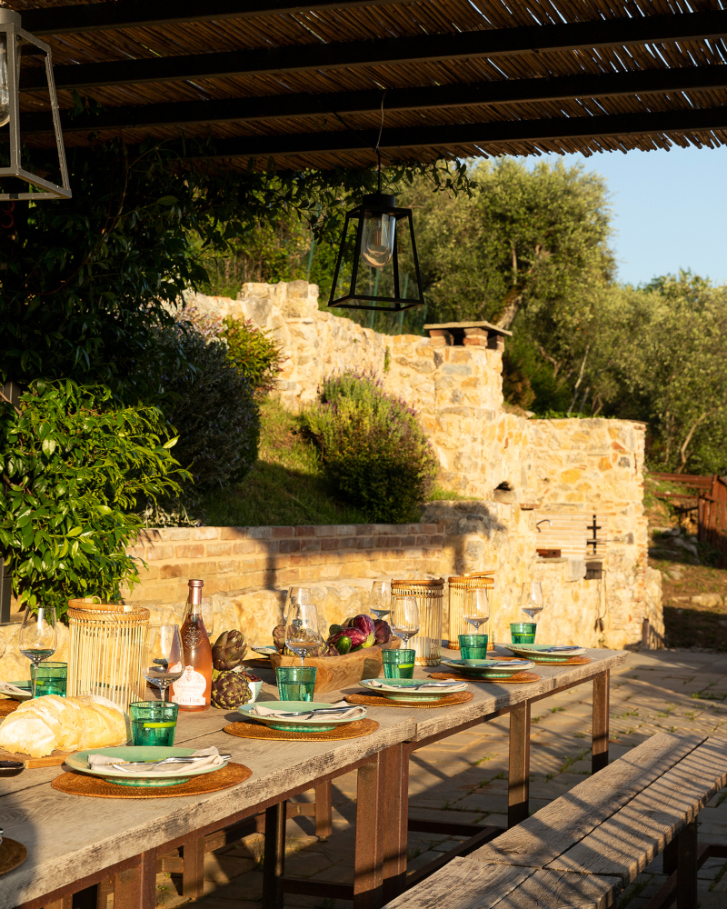 terrasse ferme rénovée en Toscane