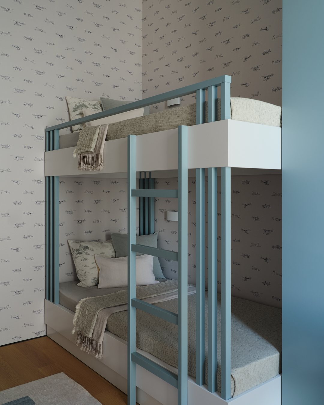 chambre d'enfant lits superposés décoration contemporaine 