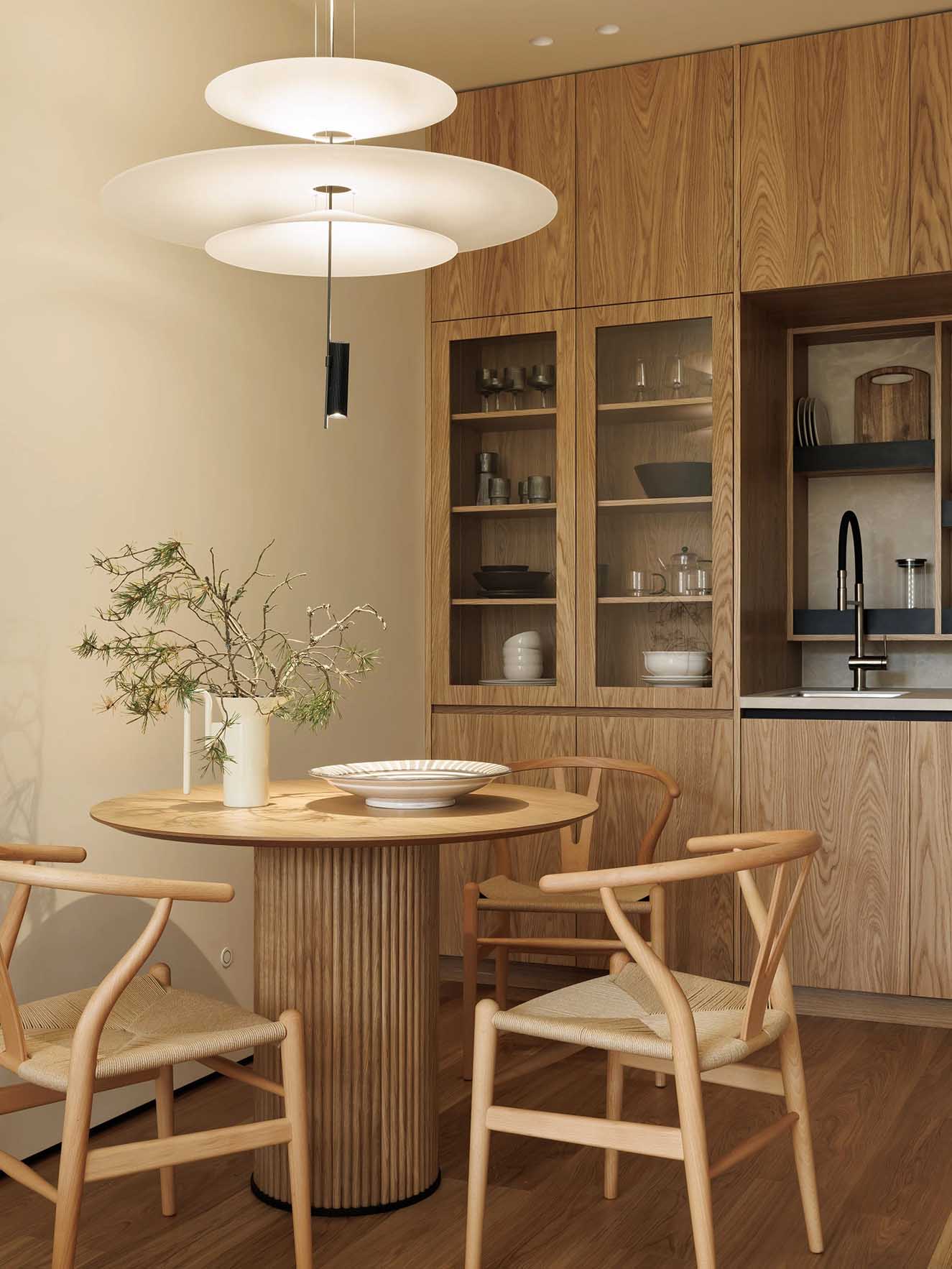 cuisine design bois et salle à manger appartement deux-pièces 52m2 sous les toits décoration contemporaine