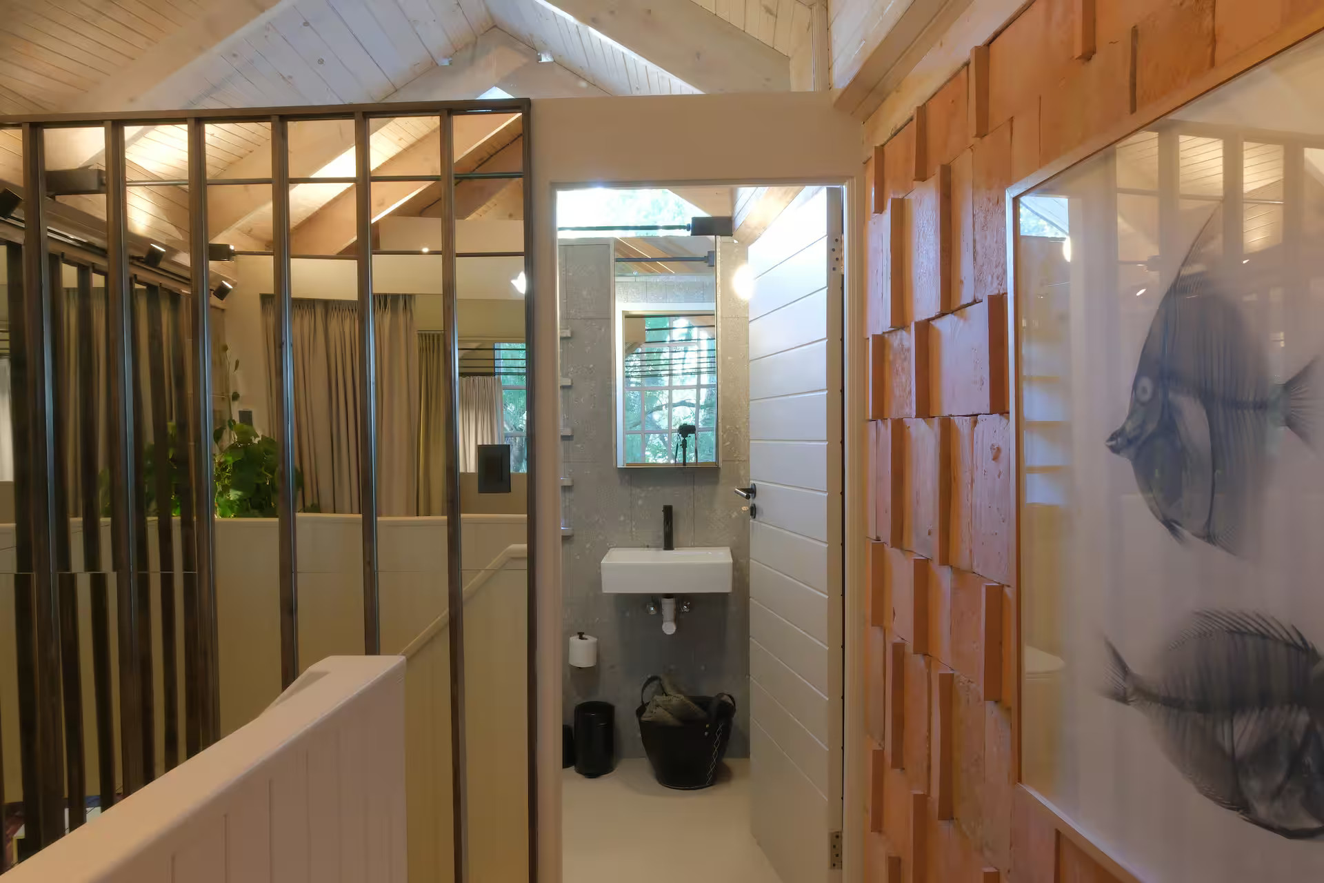 semi open bathroom