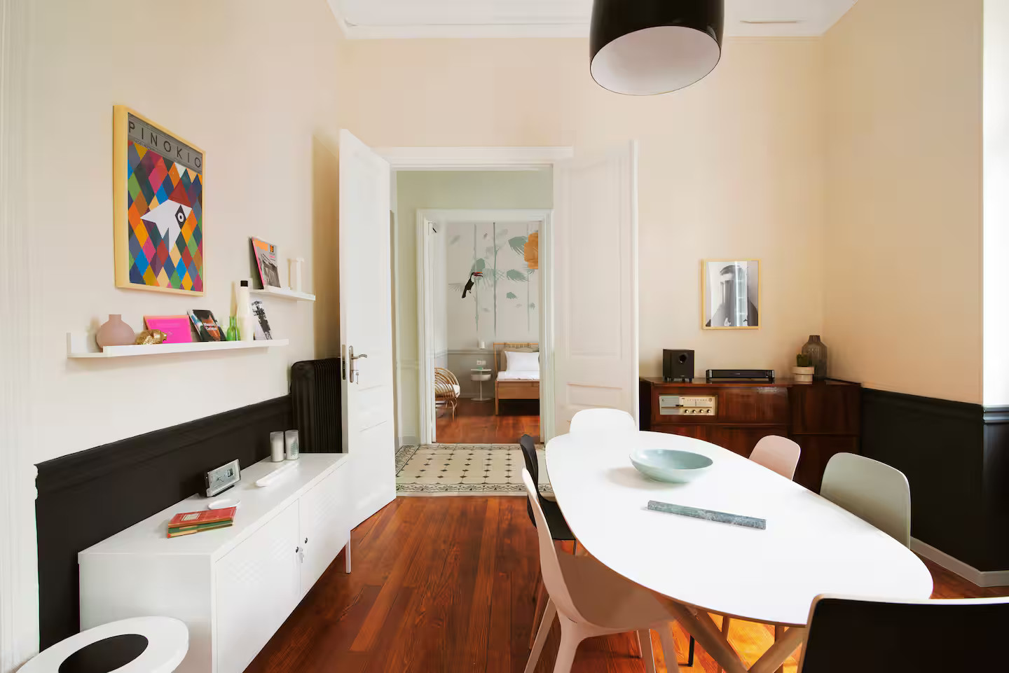 chambre et salle à manger décoration design maison Athènes vue Acropole chambre et salle à manger décoration design maison Athènes vue Acropole