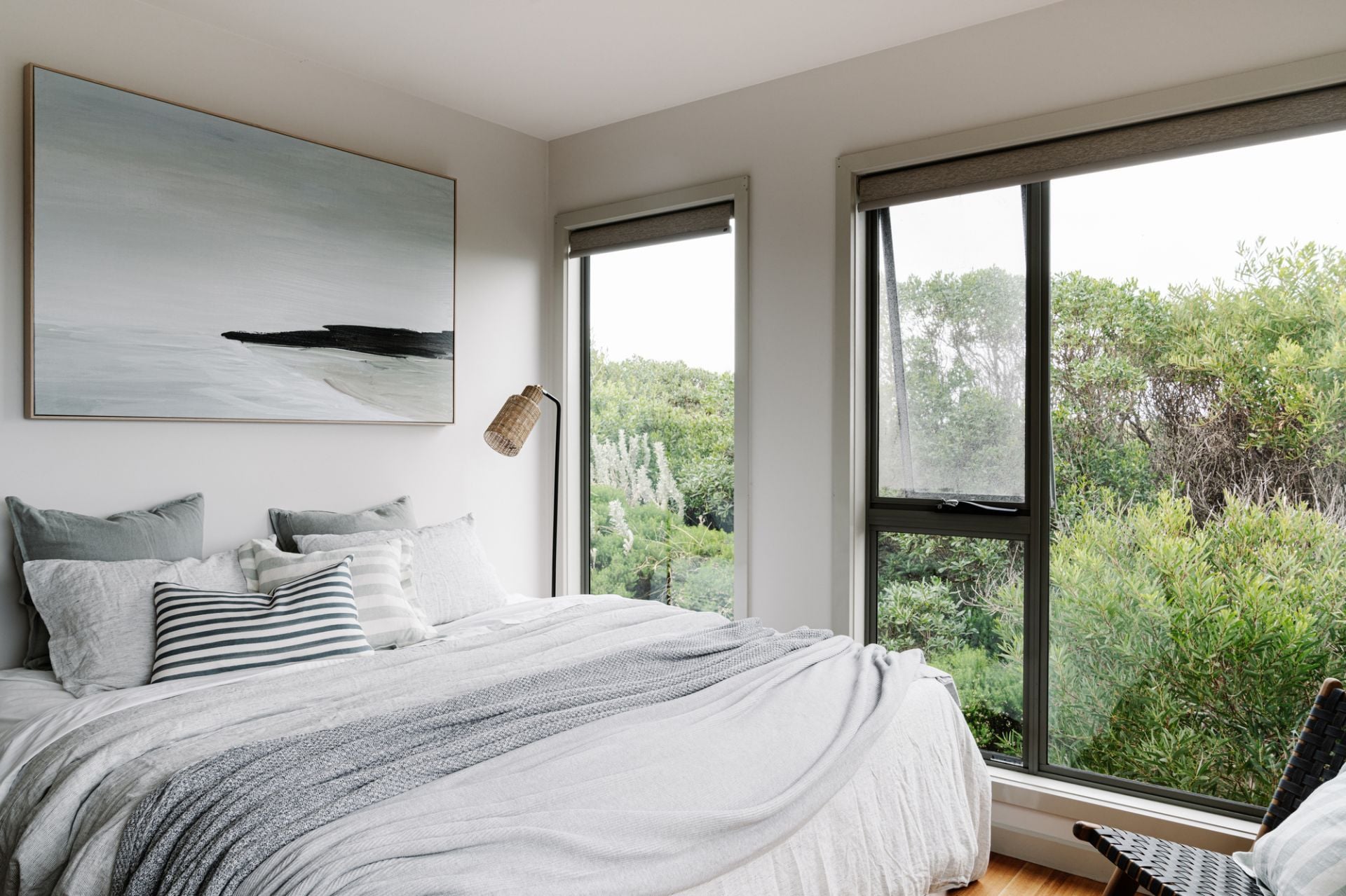 chambre maison contemporaine en bois face à l chambre maison contemporaine en bois face à l'océan Austral Shore House King Island Tasmanie