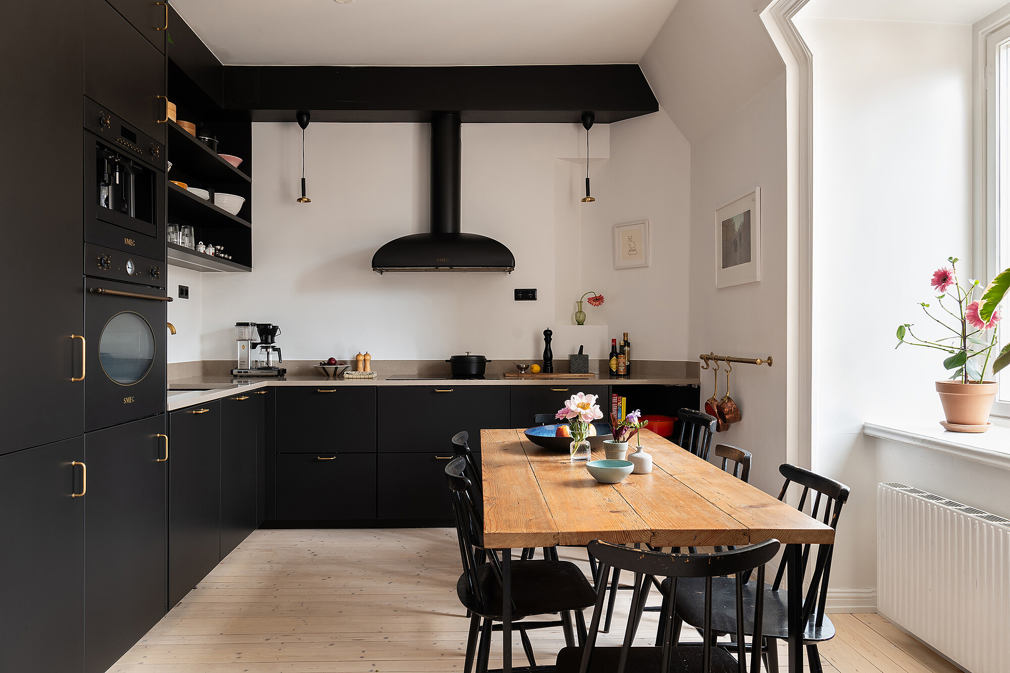 cuisine ouverte et salle à manger décoration scandinave
