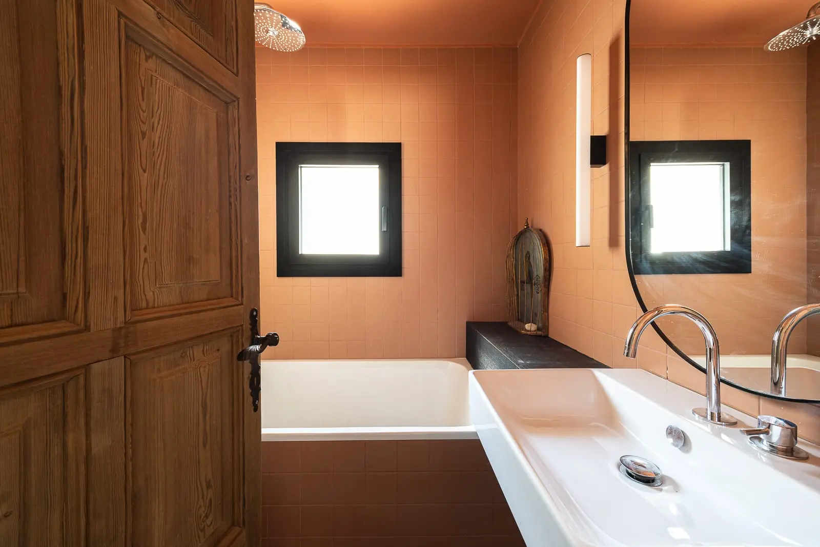 salle de bain mur orange salle de bain mur orange