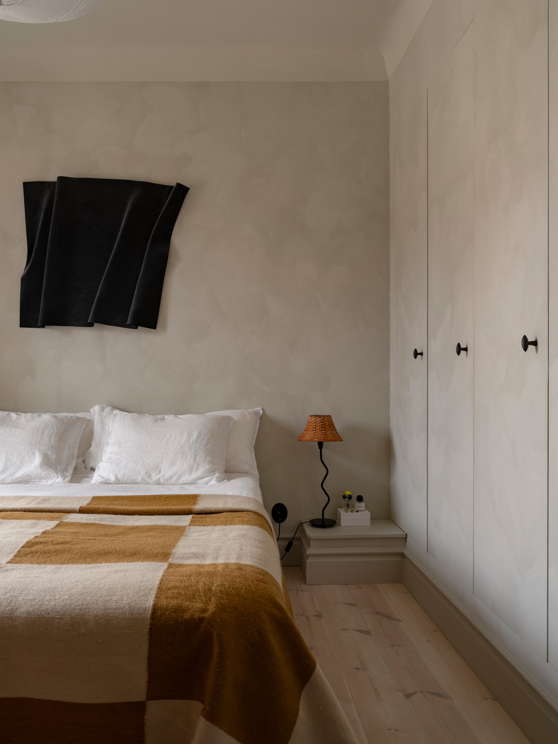 chambre appartement deux-pièces de 46m2 décoration scandinave