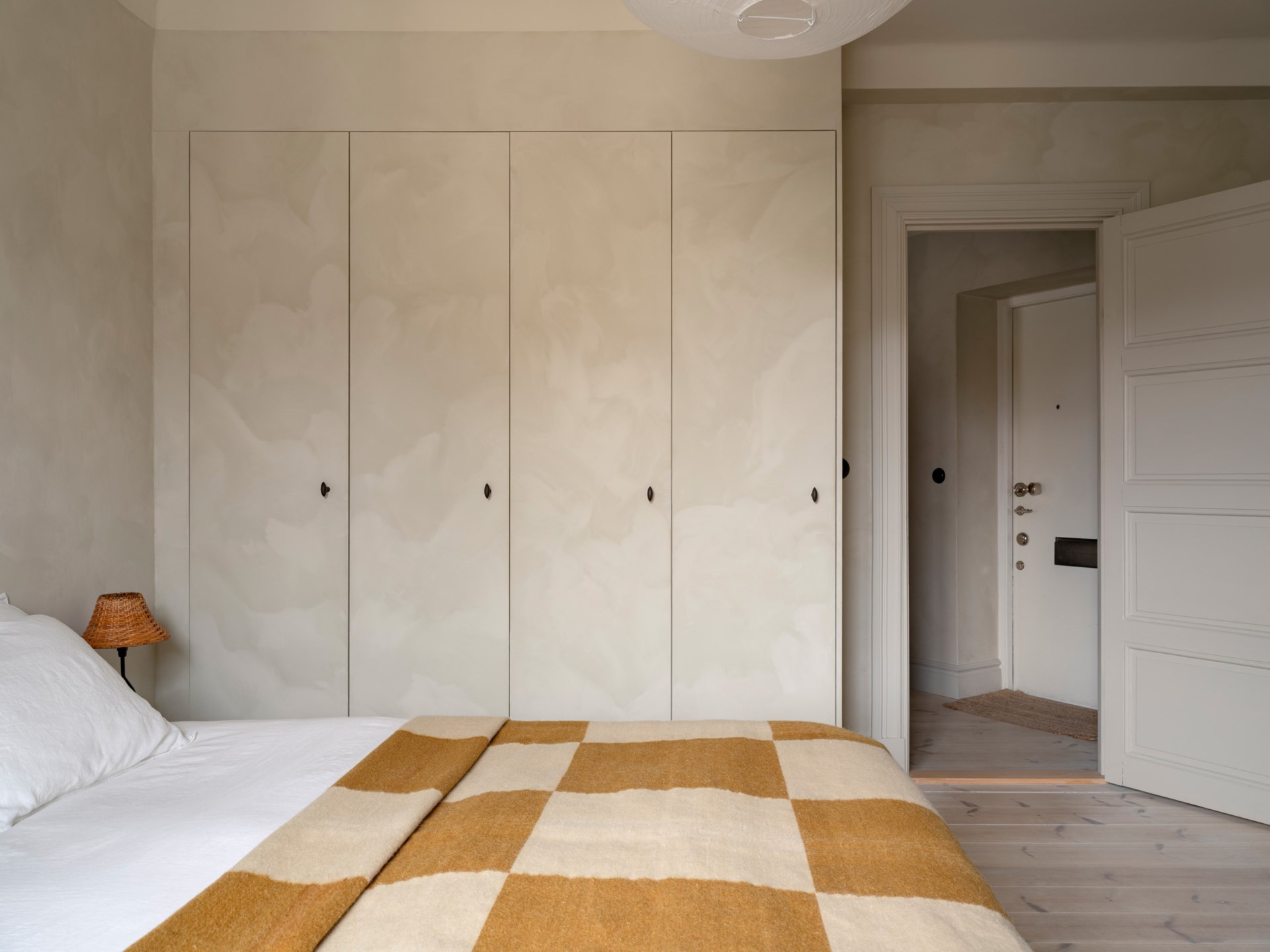 chambre appartement deux-pièces de 46m2 décoration scandinave