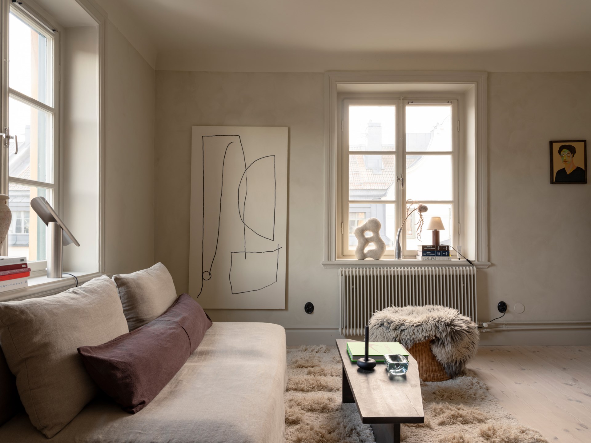 salon appartement deux-pièces de 46m2 décoration scandinave