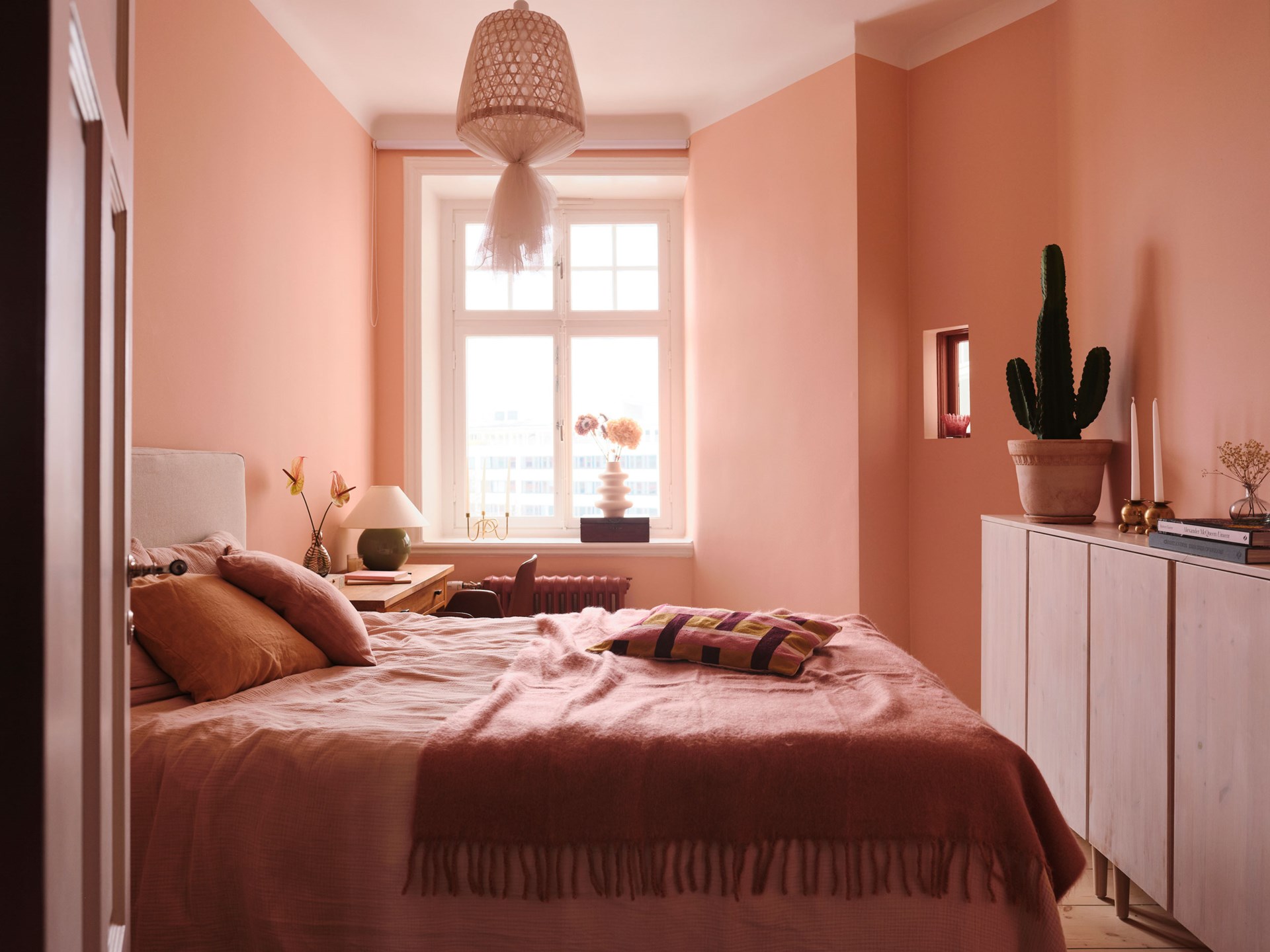 chambre rose décoration scandinave en tons doux