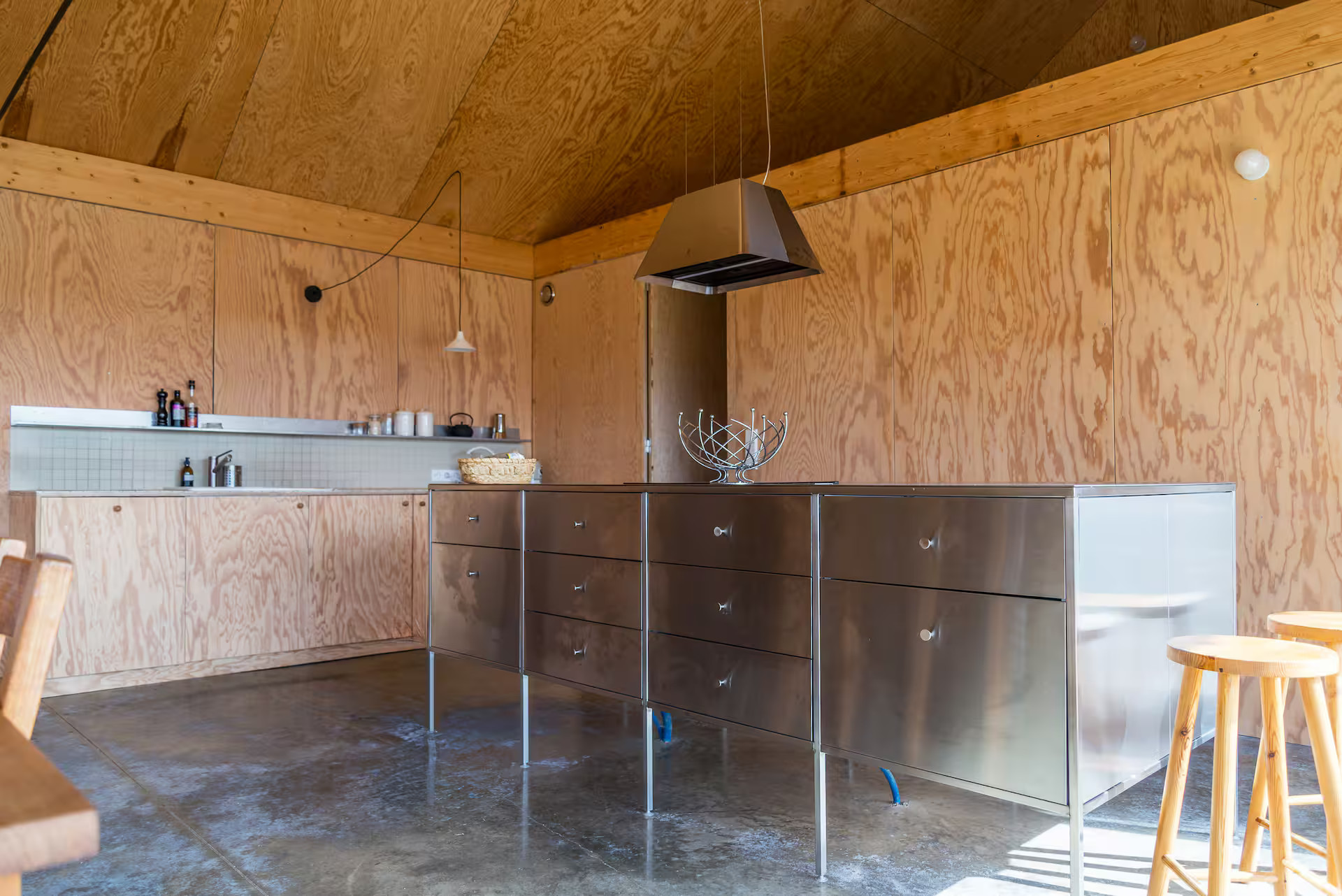 inox kitchen architect wooden house in the Perche France inox kitchen architect wooden house in the Perche France