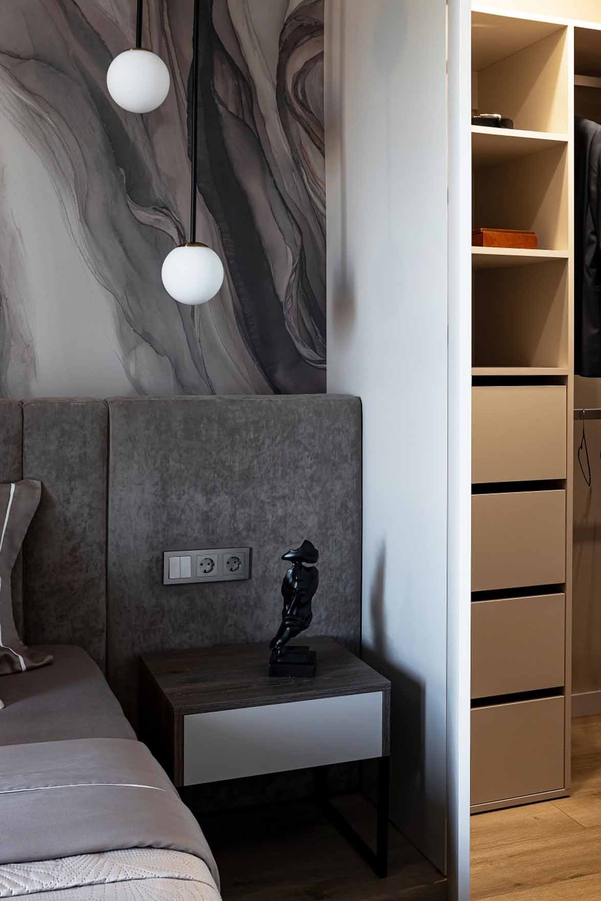 chambre tons bruns décoration contemporaine avec dressing appartement de 60m2 neutre chambre tons bruns décoration contemporaine avec dressing appartement de 60m2 neutre