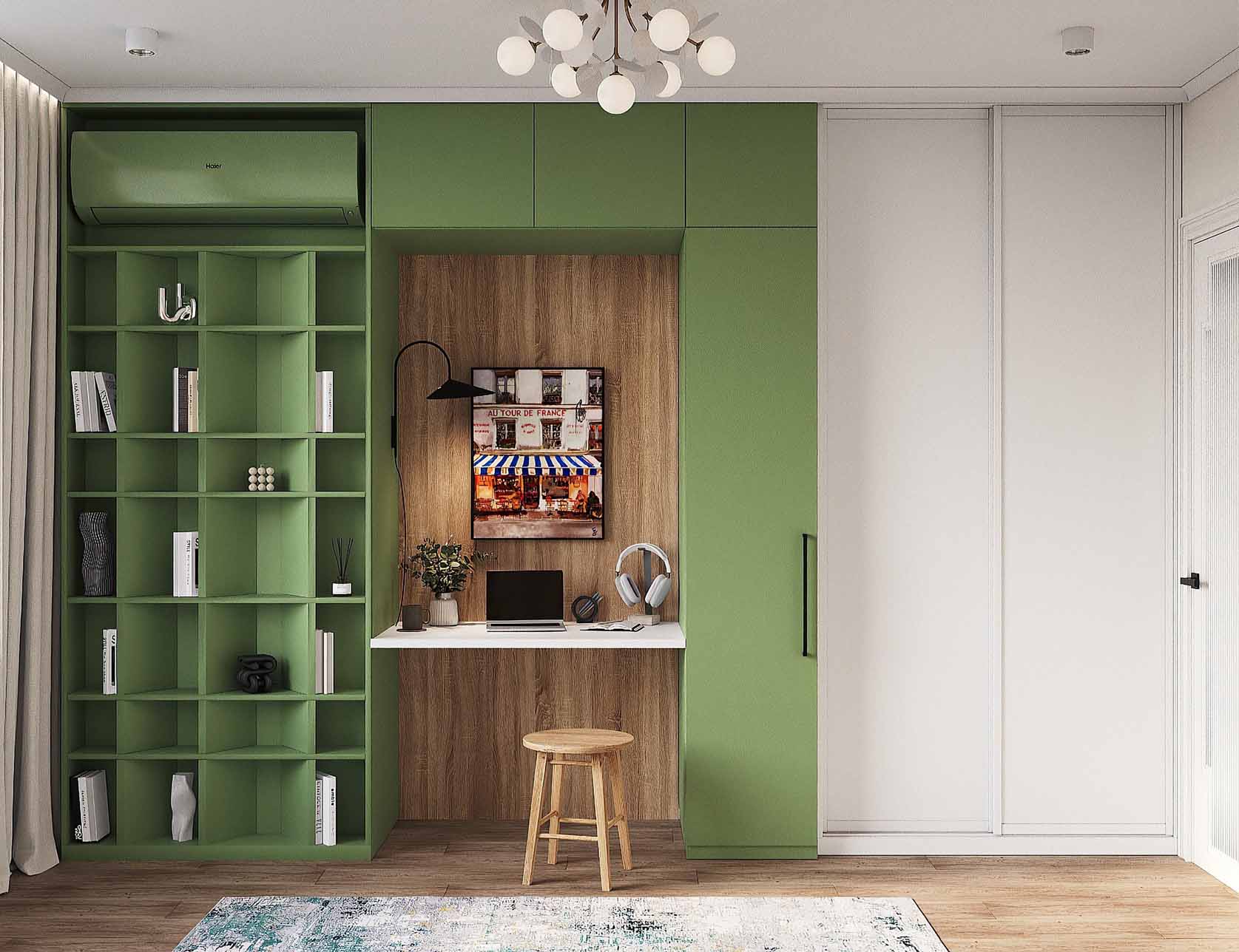 chambre avec espace bureau décoration contemporaine petit appartement 54m2 pour 4 chambre avec espace bureau décoration contemporaine petit appartement 54m2 pour 4