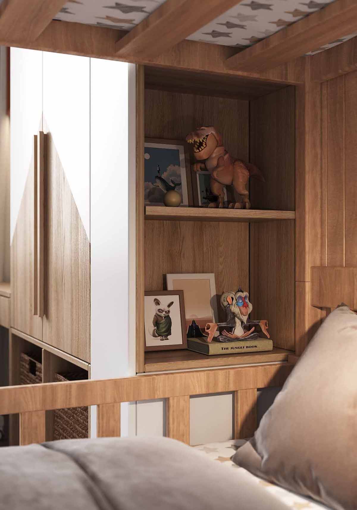 chambre enfant avec lits superposés décoration contemporaine petit appartement 54m2 pour 4 chambre enfant avec lits superposés décoration contemporaine petit appartement 54m2 pour 4
