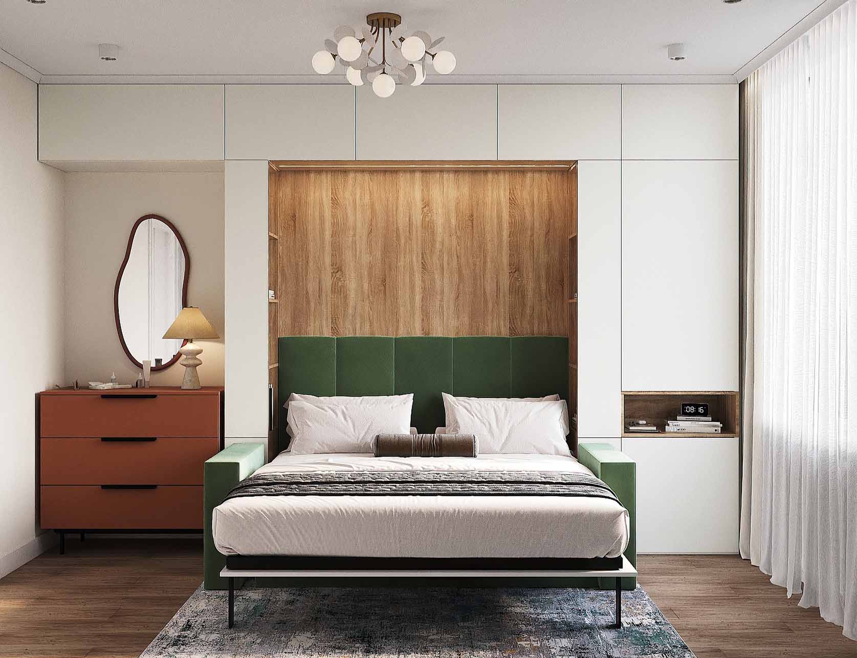 chambre avec lit escamotable armoire décoration contemporaine petit appartement 54m2 pour 4 chambre avec lit escamotable armoire décoration contemporaine petit appartement 54m2 pour 4