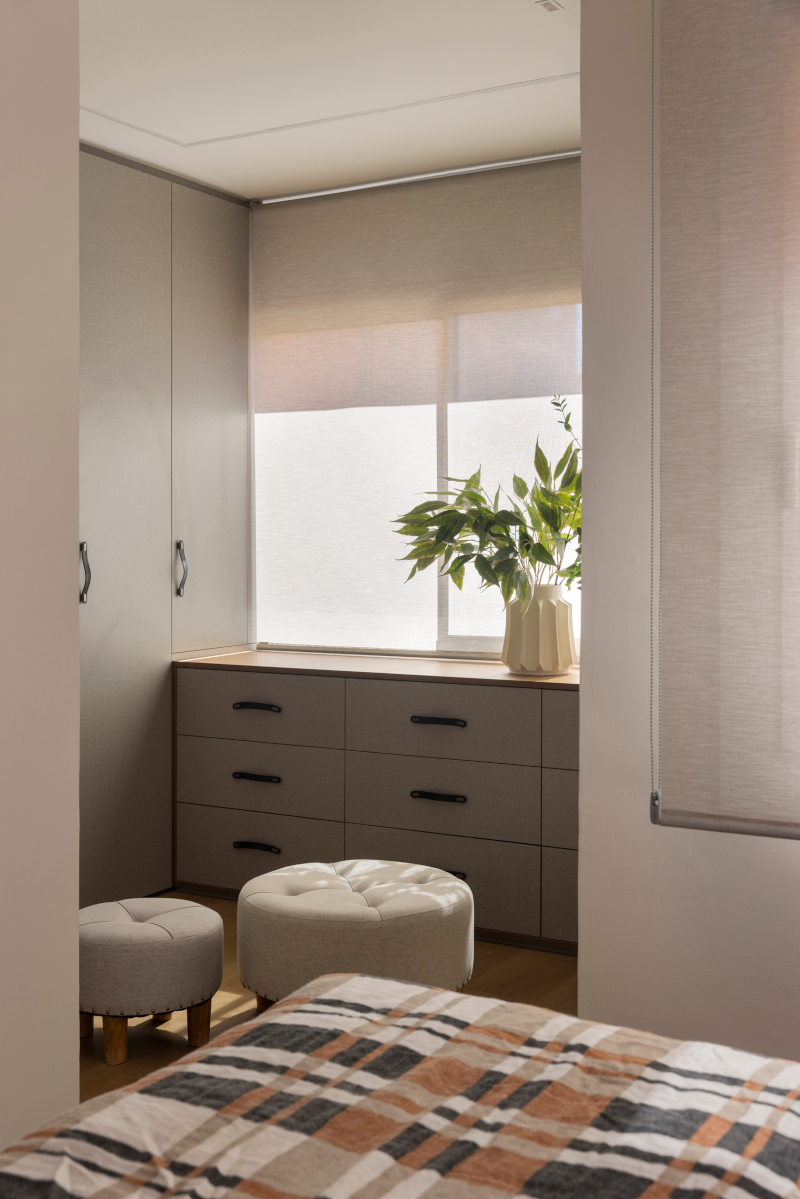 chambre avec dressing sur mesure décoration contemporaine appartement rénové 70m2