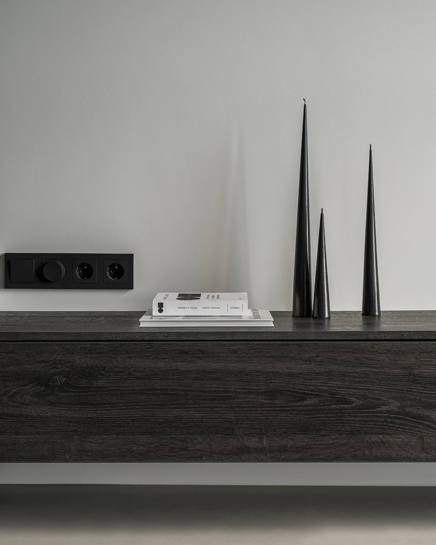 salon petit appartement studio 35m2 noir et blanc design